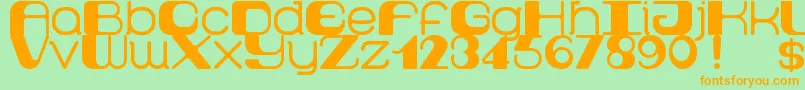 Retro60prime Font – Orange Fonts on Green Background