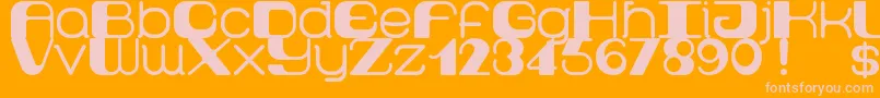 Retro60prime Font – Pink Fonts on Orange Background