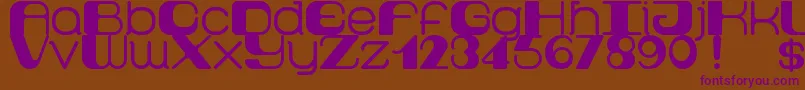 Retro60prime Font – Purple Fonts on Brown Background