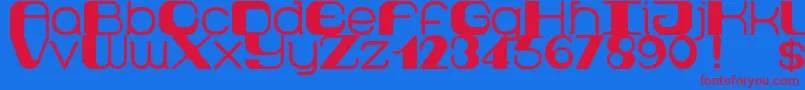 Retro60prime Font – Red Fonts on Blue Background