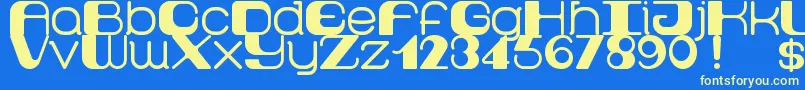 Retro60prime Font – Yellow Fonts on Blue Background