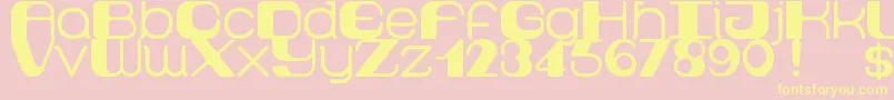 Retro60prime Font – Yellow Fonts on Pink Background