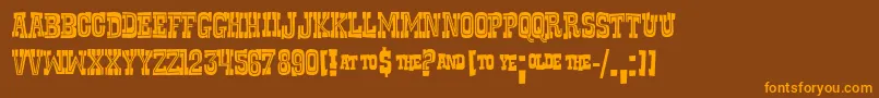 RustlerFancy Font – Orange Fonts on Brown Background