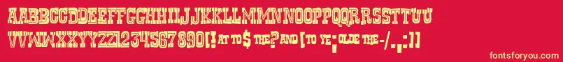 RustlerFancy Font – Yellow Fonts on Red Background
