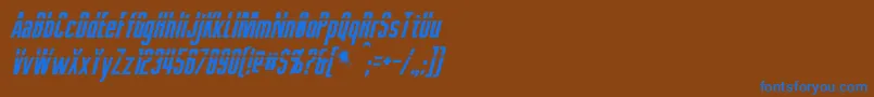 フォントPhelpsItalic – 茶色の背景に青い文字