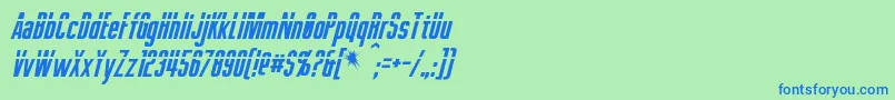 フォントPhelpsItalic – 青い文字は緑の背景です。