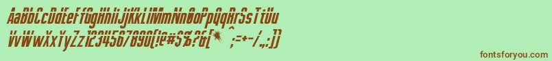 フォントPhelpsItalic – 緑の背景に茶色のフォント
