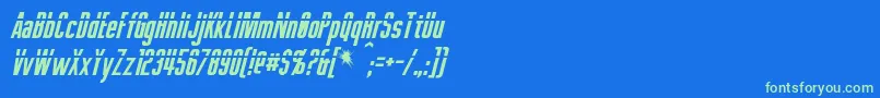 フォントPhelpsItalic – 青い背景に緑のフォント