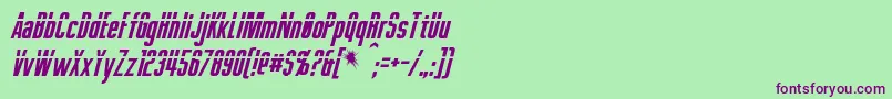 フォントPhelpsItalic – 緑の背景に紫のフォント