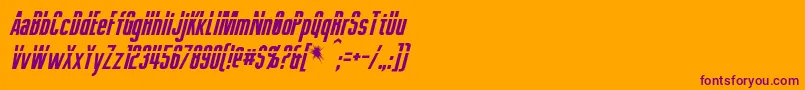 Police PhelpsItalic – polices violettes sur fond orange