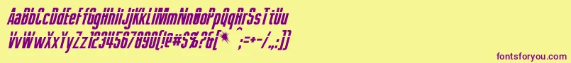 PhelpsItalic Font – Purple Fonts on Yellow Background
