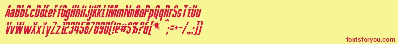 PhelpsItalic-Schriftart – Rote Schriften auf gelbem Hintergrund
