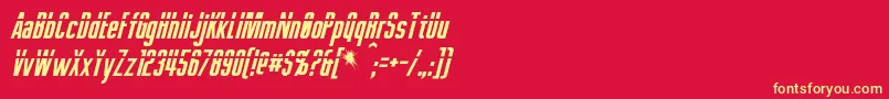 フォントPhelpsItalic – 黄色の文字、赤い背景