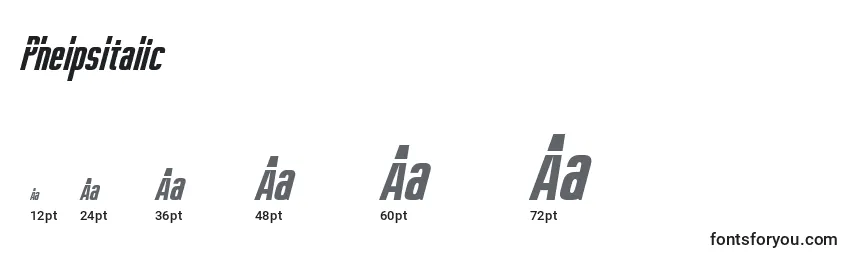 PhelpsItalic Font Sizes