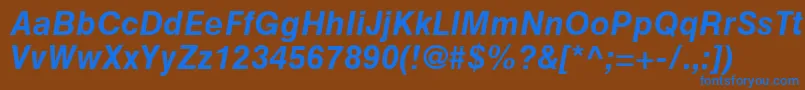 HelveticaGreekBoldInclined Font – Blue Fonts on Brown Background