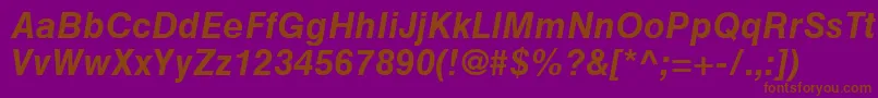 HelveticaGreekBoldInclined Font – Brown Fonts on Purple Background