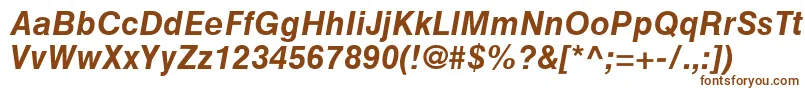 フォントHelveticaGreekBoldInclined – 茶色のフォント