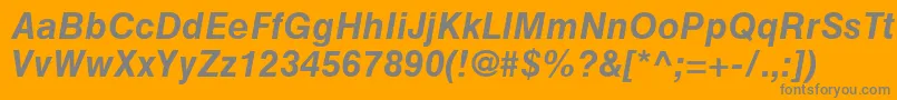 HelveticaGreekBoldInclined Font – Gray Fonts on Orange Background