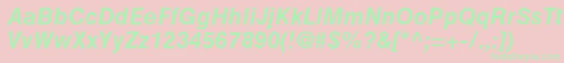 HelveticaGreekBoldInclined Font – Green Fonts on Pink Background