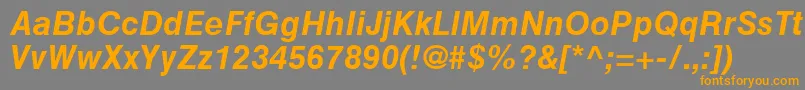 HelveticaGreekBoldInclined Font – Orange Fonts on Gray Background