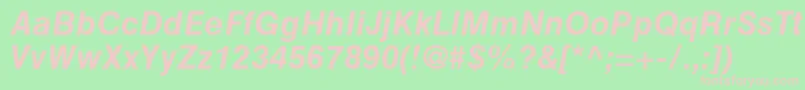 HelveticaGreekBoldInclined Font – Pink Fonts on Green Background