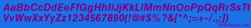 HelveticaGreekBoldInclined Font – Purple Fonts on Blue Background