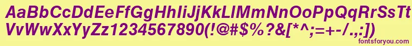 HelveticaGreekBoldInclined Font – Purple Fonts on Yellow Background