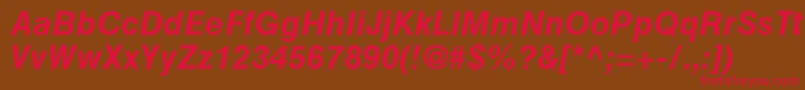 HelveticaGreekBoldInclined Font – Red Fonts on Brown Background