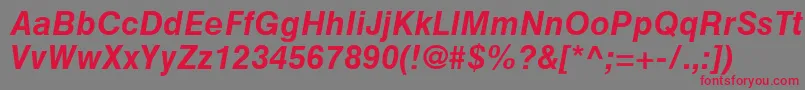 フォントHelveticaGreekBoldInclined – 赤い文字の灰色の背景