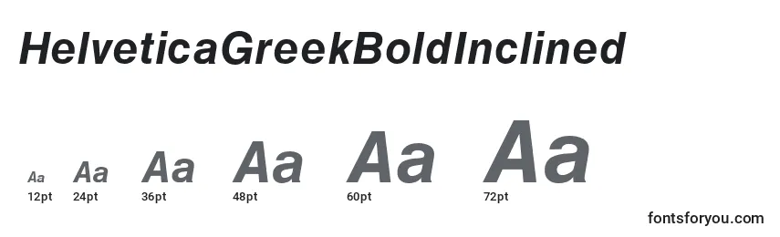 Größen der Schriftart HelveticaGreekBoldInclined