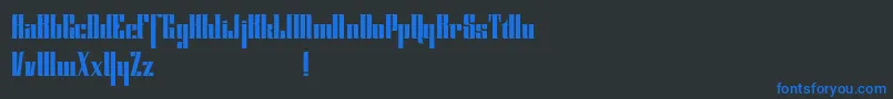 Cybergothicdemo-Schriftart – Blaue Schriften auf schwarzem Hintergrund