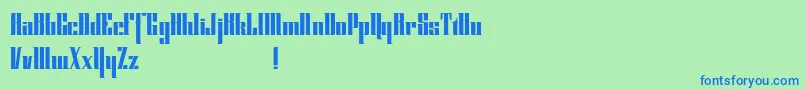 Cybergothicdemo-Schriftart – Blaue Schriften auf grünem Hintergrund