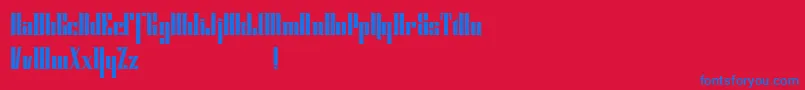 Шрифт Cybergothicdemo – синие шрифты на красном фоне