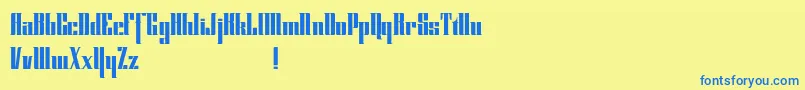 フォントCybergothicdemo – 青い文字が黄色の背景にあります。
