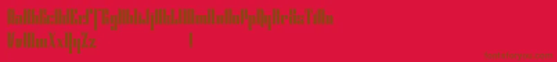 Czcionka Cybergothicdemo – brązowe czcionki na czerwonym tle