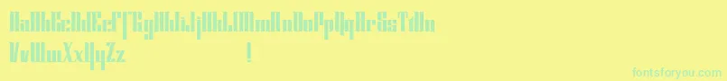 フォントCybergothicdemo – 黄色い背景に緑の文字