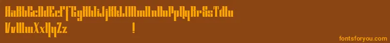 Cybergothicdemo-fontti – oranssit fontit ruskealla taustalla