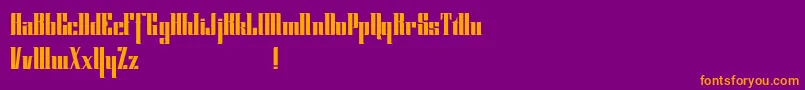 Cybergothicdemo-Schriftart – Orangefarbene Schriften auf violettem Hintergrund