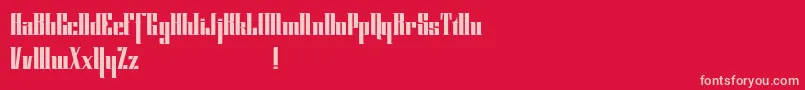 Cybergothicdemo-fontti – vaaleanpunaiset fontit punaisella taustalla