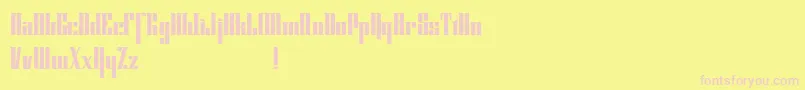 Cybergothicdemo-fontti – vaaleanpunaiset fontit keltaisella taustalla