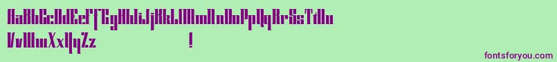フォントCybergothicdemo – 緑の背景に紫のフォント