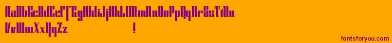Cybergothicdemo-fontti – violetit fontit oranssilla taustalla