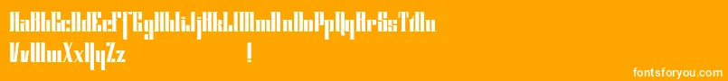 Czcionka Cybergothicdemo – białe czcionki na pomarańczowym tle
