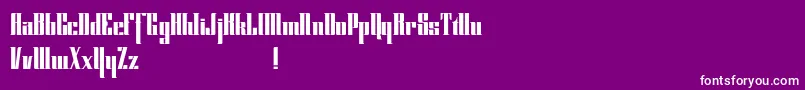 Cybergothicdemo-Schriftart – Weiße Schriften auf violettem Hintergrund