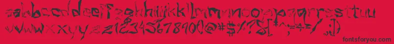 フォントVillain – 赤い背景に黒い文字