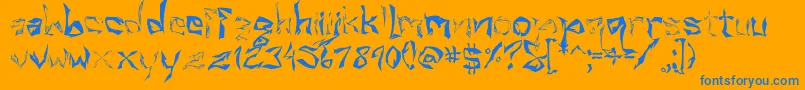 Villain Font – Blue Fonts on Orange Background