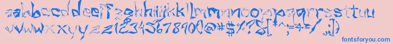 Villain Font – Blue Fonts on Pink Background