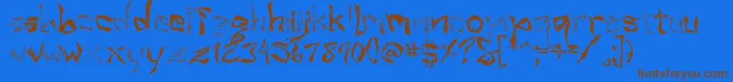 Villain Font – Brown Fonts on Blue Background