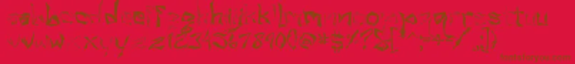 Villain Font – Brown Fonts on Red Background
