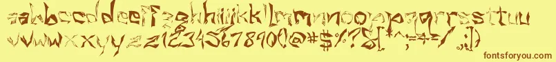 Villain Font – Brown Fonts on Yellow Background